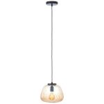 Brilliant Kaizen Pendelleuchte Glas Pendelleuchte Metall Schwarz Beige | 250mm - Geeignet für 1x E27