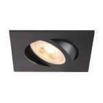 SLV New Tria 68 Spot Aluminium Schwarz Quadrat | Ausschnitt 68mm - Geeignet für 1x GU10 