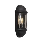 Ansell LED-Wandleuchte Latina Halblaterne Schwarz - Geeignet für E27 bis zu 42W | IP65