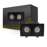 Bright Choice Spot Duo Schwarz | Ausschnitt 155x75mm - IP22 - GU10 Fitting