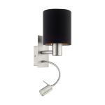 Eglo Wandleuchte Pasteri Stahl Satin-Nickel 40 | IP20 - Inkl. Spot und Exkl. 1x E27