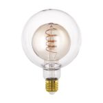 Eglo LED Globe E27 Fadenlampe Messing 4W 200lm - 820 Extra Warmweiß | Dimmbar - Ersatz Für 25W