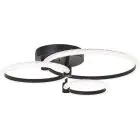 Brilliant Aydin Deckenleuchte Aluminium Plastik Matt Schwarz Transparent 30W 4700lm - 830-870 CCT | Fernsteuerung Dimmbar