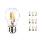 Mehrfachpackung 10x Noxion Lucent Fadenlampe LED Bulb 8W 827 A60 E27 Klar | Extra Warmweiß - Ersatz für 75W
