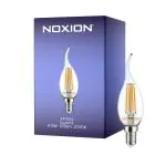 Noxion Lucent LED E14 Gebogene Spitze Kerze Fadenlampe Klar 4.5W 470lm - 827 Extra Warmweiß | Dimmbar - Ersatz für 40W