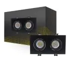 Bright Choice Spot Duo Schwarz | Ausschnitt 155x75mm - IP22 - GU10 Fitting