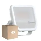 Mehrfachpackung 4x Ledvance Led-Scheinwerfer Aluminium Weiß 41W 5500lm 100D - 830 Warmweiß | IP66 - Symmetrisch