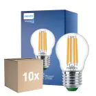 Mehrfachpackung 10x Philips MASTER LED Kerze Ultra Efficient E27 Kugel Klar 2.3W 485lm - 827 Extra Warmweiß | Ersatz Für 40W