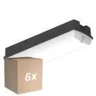 Mehrfachpackung 6x Ledvance Led-Wand- Und Deckenleuchte Compact Schwarz 8W 840lm - 830 Warmweiß | 356x115mm - IP65