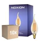 Mehrfachpackung 10x Noxion Lucent LED E14 Kerze Fadenlampe Messing BA35 4.5W 400lm - 822 Extra Warmweiß | Dimmbar - Ersatz Für 35W