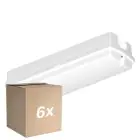 Mehrfachpackung 6x Ledvance Led-Wand- Und Deckenleuchte Compact Weiß 9W 840lm - 830 Warmweiß | 356x115mm - IP65 - Bewegungs- Und Lichtsensor