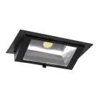 LED Downlight Wallwasher Wally Maxi Schwarz 46W 6050lm 70x75D - 830 Warmweiß - 238x145mm