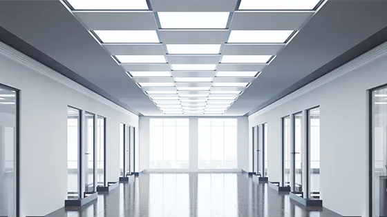 Geb&auml;ude mit LED-Panels als Beleuchtungsl&ouml;sung
