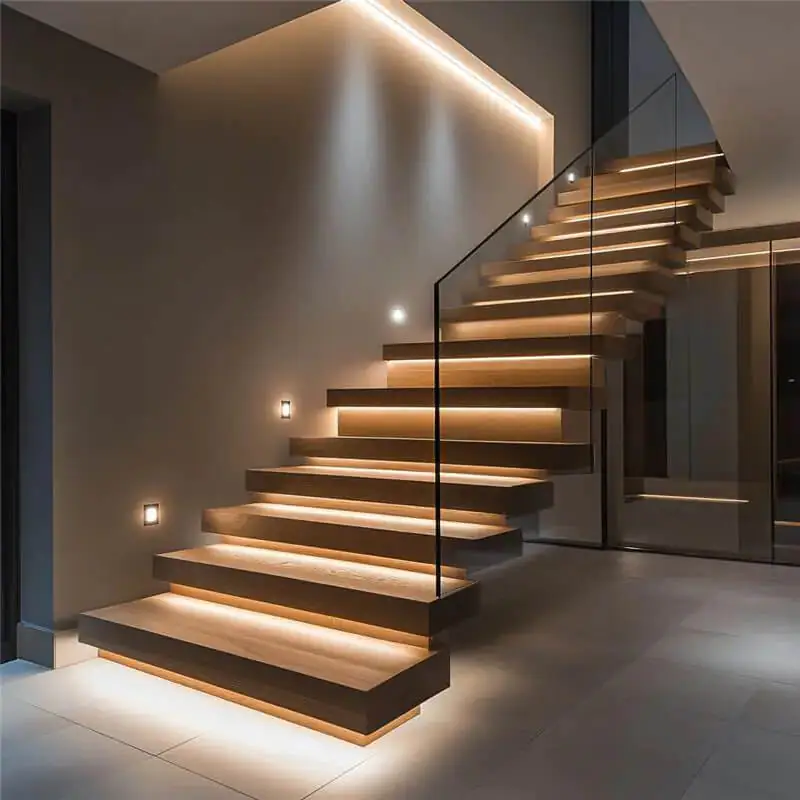 Einbau Treppenbeleuchtung mit LED-Wandleuchten