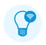 Glühbirne mit Wlan Symbol
